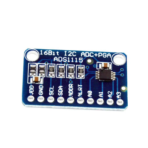 ADS1115 16 Bit 4 Channel I2C Analog To Digital Converter With Programmable Gain Amplifier development board front view