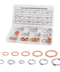 88 Piece Aluminum and Copper Oil Plug Washer Kit With 11 Sizes for M10 M12 M14 M16 M18 Car Drain Plugs Sealing Gasket Set