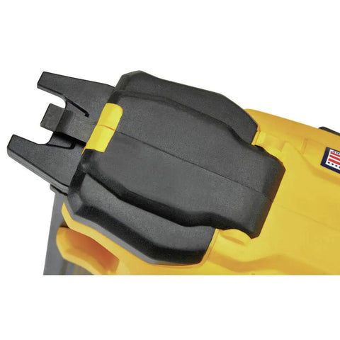 Close-up of the 20V Cordless Stapler Kit For Cables With Center LED Light, showing cable guide alignment feature.