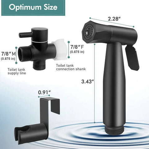Diagram showing Brass Handheld Bidet Sprayer For Toilet With Premium Stainless Steel Build And 2 Water Settings Leak Free Design