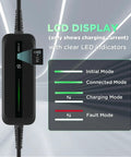 Portable Level 1 EV Charger With 20ft Cable For 110V Outlets On The Go Home Charging Station SAE J1772 NEMA 5 15P Lightweight LCD display