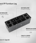 Sturdy Black Plastic Sofa Feet With Screws Replacement Legs For Couch And Cabinet Elevate For Easy Floor Cleaning 1 Pack