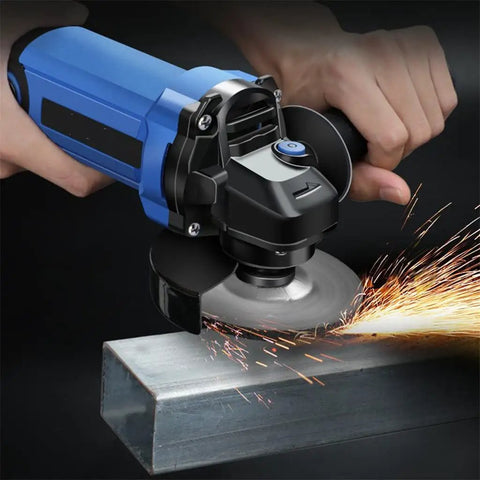 Heavy Duty 1000 Watt Electric Angle Grinder Built Like A Tank For Heavy Metal Cutting And Daily Grinding 220 Volt Shop Ready Power Tool in action cutting metal.