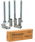 Beefy Heavy Duty Concrete Anchors Hardware Kit For Parking Curb Wheel Stop And Speed Bump With 6 Inch Lag Bolts And Screws Lag Shields And Washers