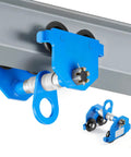 Manual I Beam Trolley 2 Ton Load With Dual Wheels Beefy Heavy Duty Carbon Steel Adjustable Beam Width From 2.4 To 7 Inches