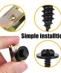 Complete Car Body Fasteners Kit With Screws Bolts Push Rivets And Clips For Under Cover Splash Shield Replacement Durable Plastic Retainer Clips U Nuts Body Bolts And Hardware Set For Easy DIY Car Repairs, showing installation of a U nut and bolt.