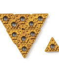 TNMG160408 HQ LF9011 TNMG332 carbide turning inserts for steel, 10 pack showing triangular shape for CNC machining.