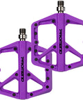Durable Nylon Mountain Bike Pedals With DU Bearings Lightweight Platform Pedals For MTB And BMX Grippy Purple Color