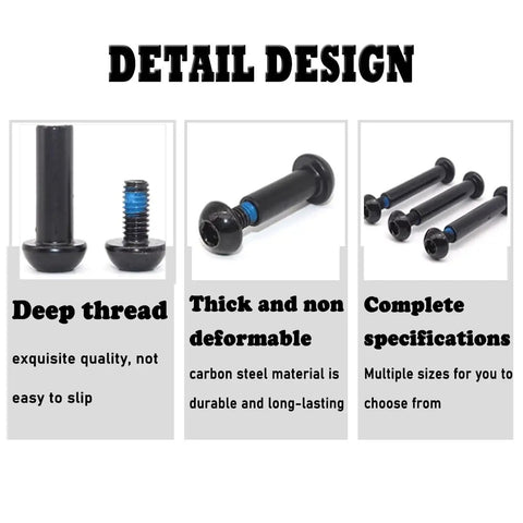 Detail design of 5 Pack Mountain Bike Shock Absorber Screws 17 To 82mm M8 Steel Bolts for durable use in various machinery.