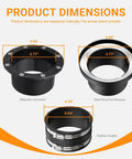 Dimensions of 4 Inch Magnetic Dust Collection Fittings Kit For Woodworking Shops, showing magnetic connector, port receiver, and coupler.