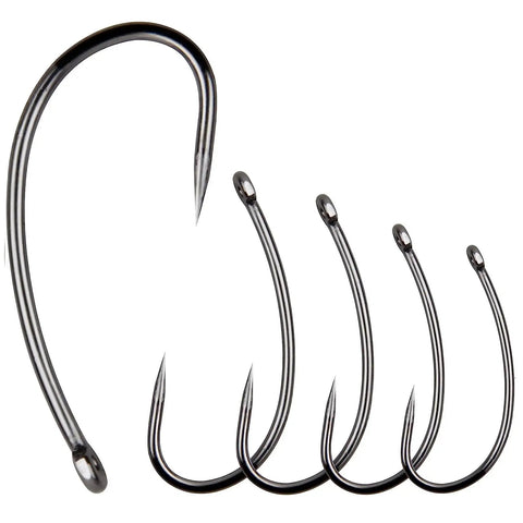 200 pcs fishing hooks Fishing Hooks Kit 200 Pcs Barbless Circle And Curve Shank Carp Hooks For Live Bait Hair Rig Tackle Saltwater Freshwater Small Sizes Fly Tying Great