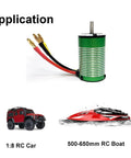 Beefy 3660 Brushless RC Motor 4650KV 1700W 120A 12V 4 Pole Design for 1/8 RC Cars and 500-650mm RC Boats