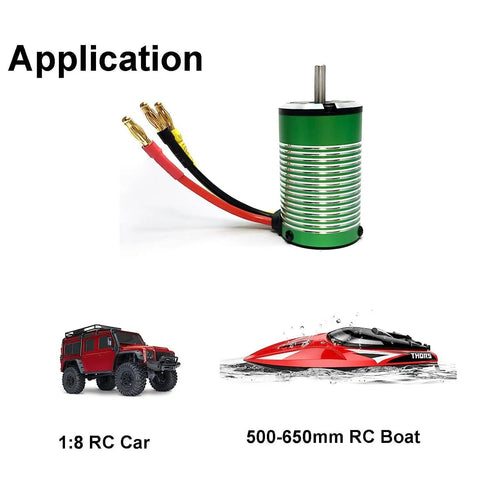Beefy 3660 Brushless RC Motor 4650KV 1700W 120A 12V 4 Pole Design for 1/8 RC Cars and 500-650mm RC Boats