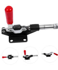 Fast Locking Level Fastener Push Pull Clamp for Vertical Fixtures, adjustable clamp with toggle catch and plastic handle shown