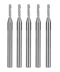 Five Piece Metal Milling Cutter Set With Single Blade End Mill Spiral CNC Router Bit Tungsten Carbide Engraving Tool 3.175mm Shank