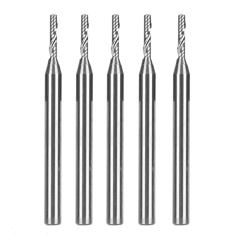 Five Piece Metal Milling Cutter Set With Single Blade End Mill Spiral CNC Router Bit Tungsten Carbide Engraving Tool 3.175mm Shank