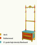 Heavy Duty Double Pole Clothes Rack With Roomy Built In Storage Drawers For Long Coats Portable Floor Standing Closet Organizer, colorful design.