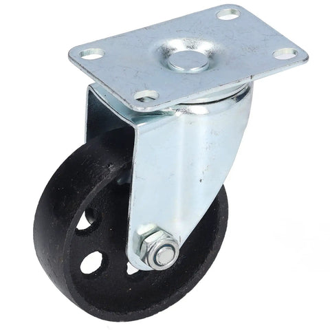 Heavy Duty 3.5 Inch Swivel Caster Wheels Built From Cast Iron With Double Bearings For Cart Trolley Durability side view