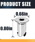 Five Pack Fast Lane Chrome Aluminum Dzus Fasteners Quarter Turn Flush Allen Head Buttons product size dimensions 0.66in x 0.80in.