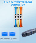 IP68 Waterproof Junction Box 5 Pack Outdoor 3 Way Electrical Cable Connector With Replaceable Lever Wire Connectors For AWG 28 To 12 Quick Screwless Installation Durable PC Casing, 3-way connector, 95mm size, 6-10mm wire diameter