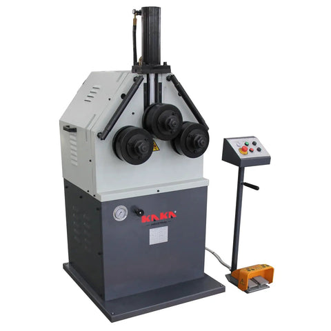 Tough Three Roll Hydraulic Metal Bender That Knocks Out Flat Stock And Square Tubes Without A Sweat Featuring Quick Horizontal Vertical Switching And Serious Three Horsepower Rolling Power