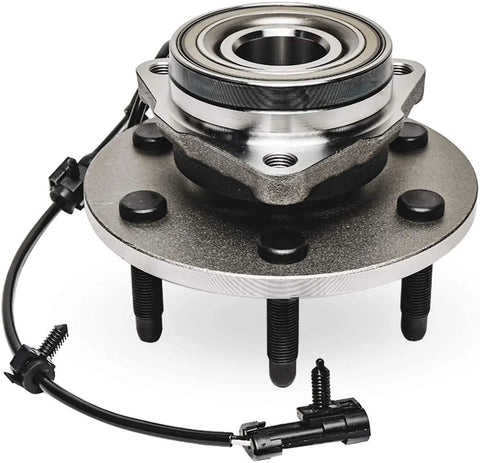 4X4 Front Wheel Bearing Hubs Kit For Chevy Silverado GMC Sierra Express Savana Yukon XL 1500 2500 Tahoe Escalade ESV EXT With 2 Bearings And Hubs And 2 Bolts Mounting Replacement Heavy Duty For Off Road And Plow Use shown