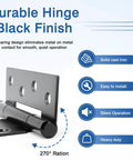 Durable hinge with black finish and 270° rotation, Six Inch T Strap Heavy Duty Gate Hinges Two Pack Black Wrought Iron Tee