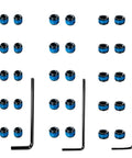 30 Piece Plug Set Screw Kit With Hex Wrench For Handgun Optics Cutouts One Eighth Inch Length Includes 6-48 8-40 10-32 Screws 10 Pieces Each For Secure Receiver Fit And No Sweat Install, blue screw set with hex wrenches