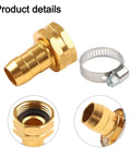 Heavy Duty Aluminum Garden Hose Mender Repair Kit With 3/4 Inch Us Thread Male Female Fitting And Stainless Steel Clamp For Sprayer Leak Fix And End Replacement No Tools Needed Just Twist And Go, gold hose connector and clamp