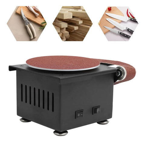 Versatile Mini Belt Disc Sander With 6-Inch Sanding Wheel And Small Grinder For Wood Metal Working with belt and disc.