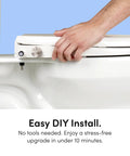 Smooth Non Electric Bidet Toilet Seat Elongated Design With Bamboo Knob during easy DIY installation on toilet.
