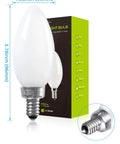 Dimmable LED Filament Candle Bulbs 60W Equivalent 550LM E12 Frosted Glass Works With Most Dimmers For Chandeliers And Ceiling Fans