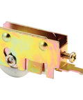 Adjustable Steel Sliding Door Roller Assembly With Ball Bearing Nylon Wheel For Mirrored Closet Doors No Sweat Setup T Shaped Tab Design Easy Install, showing steel housing and nylon wheel.