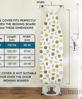 Thick 3mm Felt Ironing Board Cover And Pad For 42x14 Standard Size With Scorch And Stain Resistant Cotton Heavy Duty Drawstring Snug Fit Grey Tile Pattern