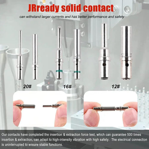 DT Series Connector Contact Kit With 16-20 AWG Terminals And Sockets, showcasing various contact sizes, phosphor bronze.