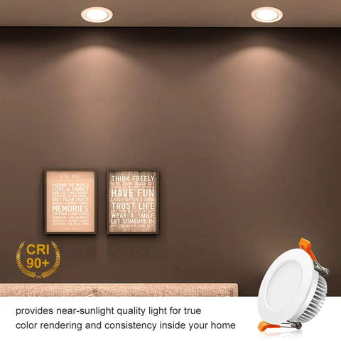 Installed 2 Inch LED Recessed Lighting Kit Ultra Warm White 2700K 3W Dimmable Downlights With CRI80 ceiling view