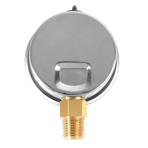 Glycerin-filled vacuum pressure gauge from UHARBOUR, 2-1/2 inch dial, stainless steel case and brass bottom NPT connection