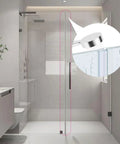 100 Inch Silicone Glass Shower Door Seal Strip For Quarter Inch Frameless Glass with adhesive backing detail in bathroom