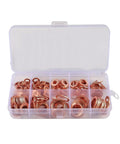 Get This Top Notch 100 Piece Copper Flat Washer Assortment Kit With Box For Sump And Industrial Jobs Featuring Purple Copper Ring Seals That Resist Heat Buildup And Deliver Serious Hardness For Your Tough Gasket Needs. 100 copper flat washers in box