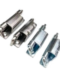 Set of four concealed installation door hinges for hidden cabinets and electrical boxes, smooth quiet swing, durable metal construction.