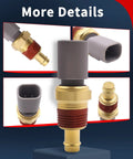 VEHICODE ECT engine coolant temperature sensor with brass threaded body, red sealant, and gray plastic connector.