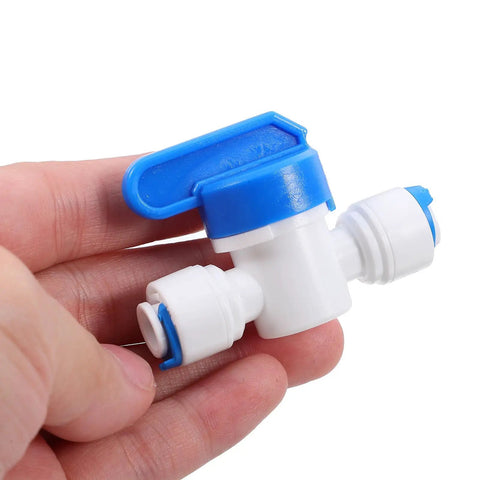 Super Easy Push To Connect White Pom Water Purifier Fittings Kit With 10 Pieces Smooth Hose Connectors No Burrs For Home Filters And Professional Use Super Durable And Quick Install, white plastic valve