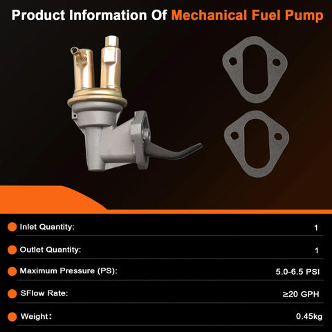 Drop In M6737 Mechanical Fuel Pump Replacement For Jeep And AMC Classics, Fits Wrangler with installation gaskets