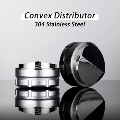 Legit Espresso Coffee Distributor Tamper For 57mm And 57.5mm Portafilters sleek convex shape 304 stainless steel design
