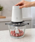 Cuisine Talent Electric Food Chopper With 1.8L Glass Bowl 150W Motor for chopping soft meat in glass bowl.