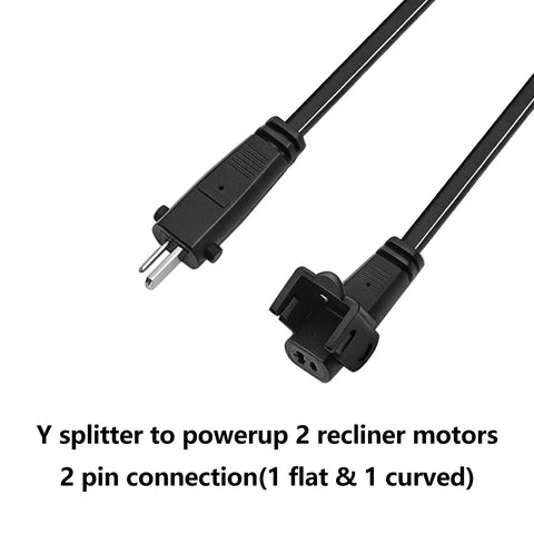 Y splitter with 2 pin plug for 29V 2A Recliner Power Adapter For Sofa Lift Chair And Desk, 2 Pin, 100-240V Wide Input