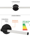 Dimmable LED Vanity Light Bar For Bathroom, 360 Degree Full Illumination Over Mirror Sconce, Black 24 Inch, installation diagram