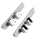 12mm Rod Linear Rail Guide Kit With SBR12UU Ball Bearing Blocks, Fully Supported CNC Linear Motion System, 950mm Guide, 2 Set, Includes 4 Pcs SBR12UU Blocks, Pro Grade Smooth Sliding; shown are two silver rails with mounted bearing blocks.