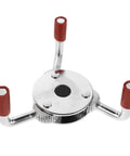 Heavy Duty Smoke Transducer Removal Tool With Detachable Head Gripper showing silver metal design with red grips for easy sensor swapping.