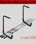 Heavy Duty Garage Storage Hooks Overhead Ceiling Rack 4 Pack Wall Mounted Ladder Hooks Utility Hangers Organizer For Wood